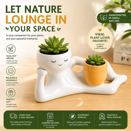🌿 Goofy Garden Dual Pot Planter | Viral Plant Lover Gift