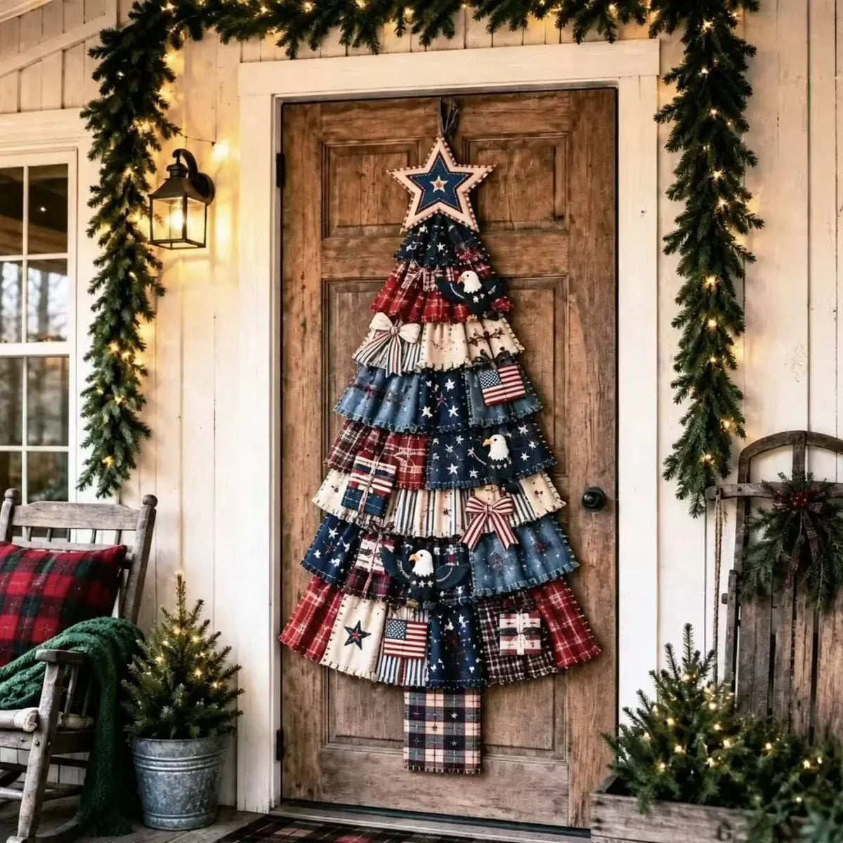 🚪 CHRISTMAS DOOR FAVORITE | Layered Fabric Tree Hanging – Space-Saving Holiday Decor for Front Doors & Entryways