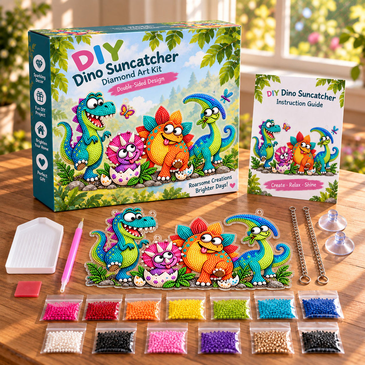 🔥Last Day 50% OFF - 🐦✨ Sunny Birds Diamond Art Suncatcher DIY Kit