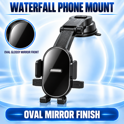 🚗 Vacuum Suction Waterfall Car Phone Mount – Foldable Multi-Angle One-Hand Lock