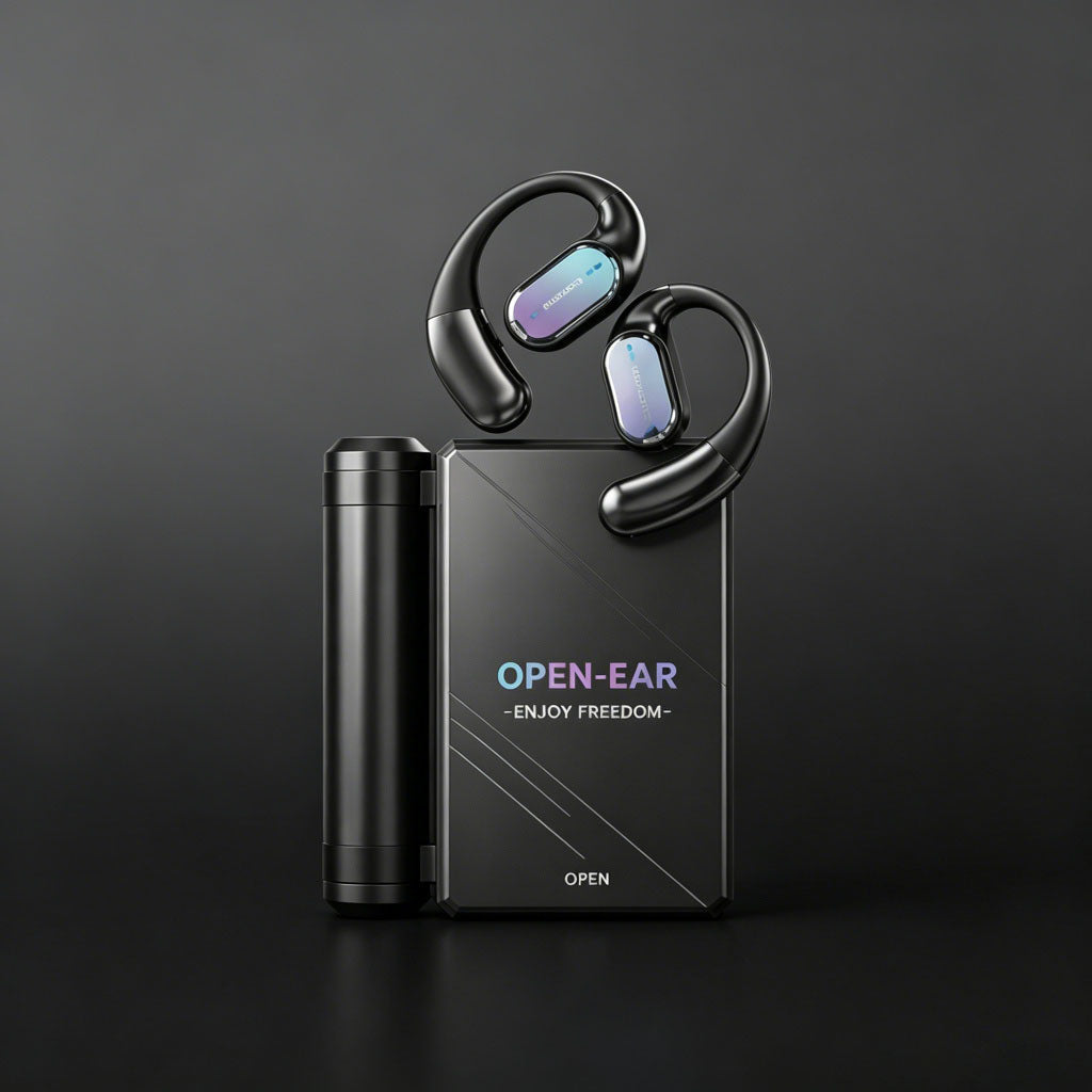 Open Ear Wireless Earbuds, Foldable Bluetooth Headphones