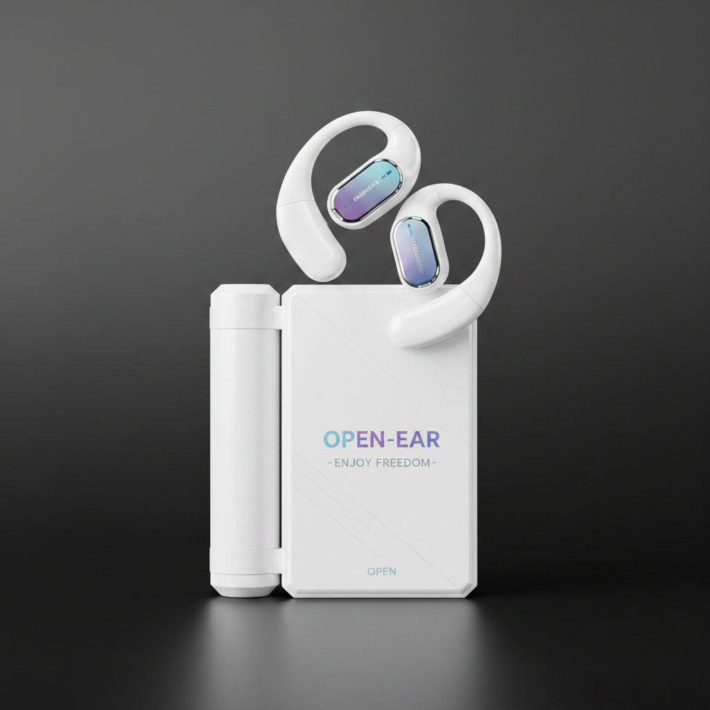 Open Ear Wireless Earbuds, Foldable Bluetooth Headphones