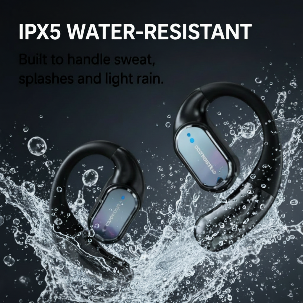 Open Ear Wireless Earbuds, Foldable Bluetooth Headphones