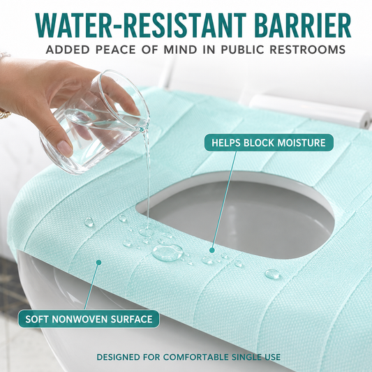 🚽 Disposable Adhesive Toilet Seat Covers – Extra Coverage for Travel & Public Restrooms