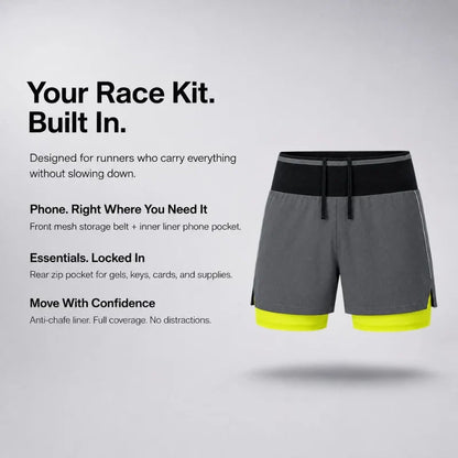 🏃🔥 50% OFF RUNNR Marathon Pro Running Shorts ⚡ 2-in-1 Anti-Chafe Shorts With Phone Pocket