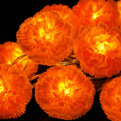 🌼 Marigold Flower String Lights