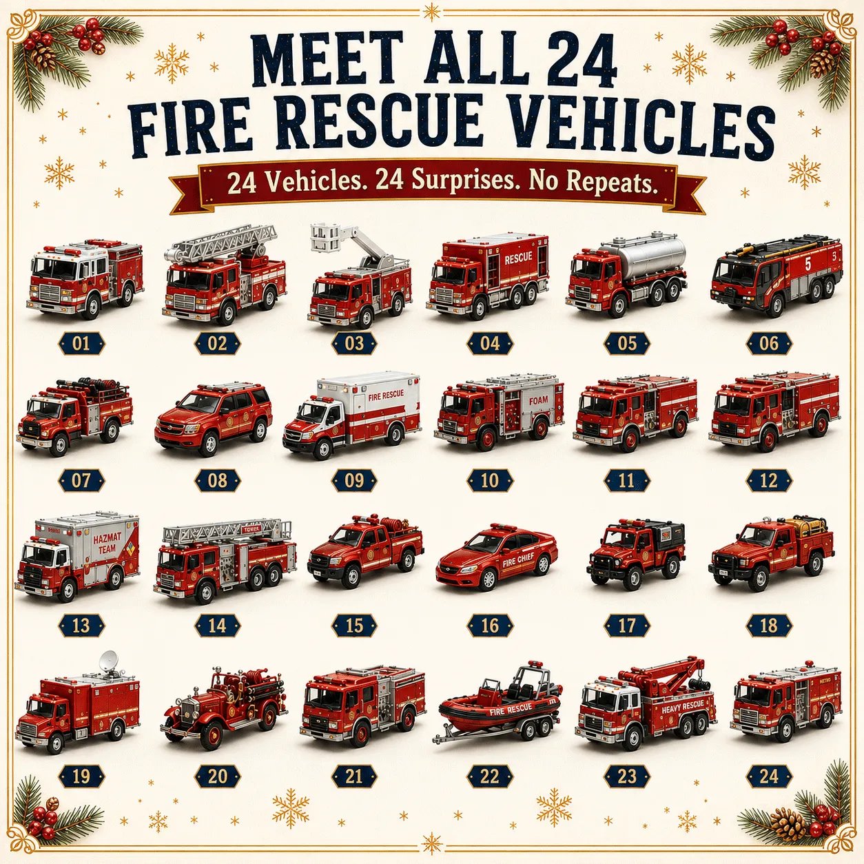 🚜Build the Fleet Collection 24-Day Vehicle Advent Calendar Series | ✨A New Adventure Every Morning