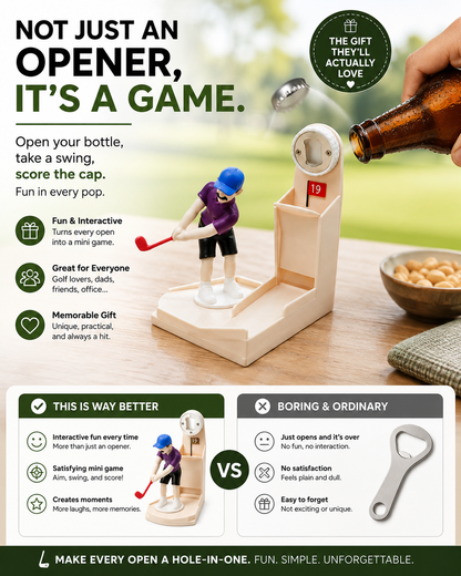 🏌️ 50% Off Today 🍾 Interactive Golfer Bottle Opener