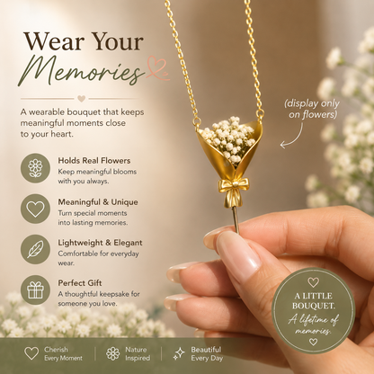🌼 Real Flower Necklace Set | Wear Your Favorite Flowers Every Day