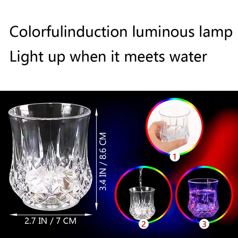 Liquid Activated LED Light Up cups Crystal Drink Set