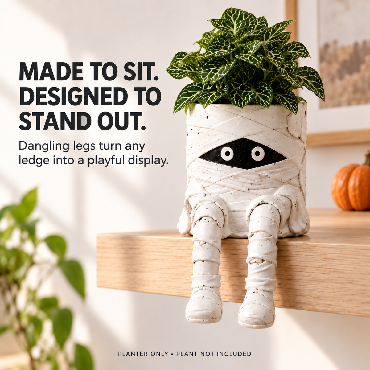 🎃 Spooky Sitting Planters with Dangling Legs – Cute Halloween Plant Pots