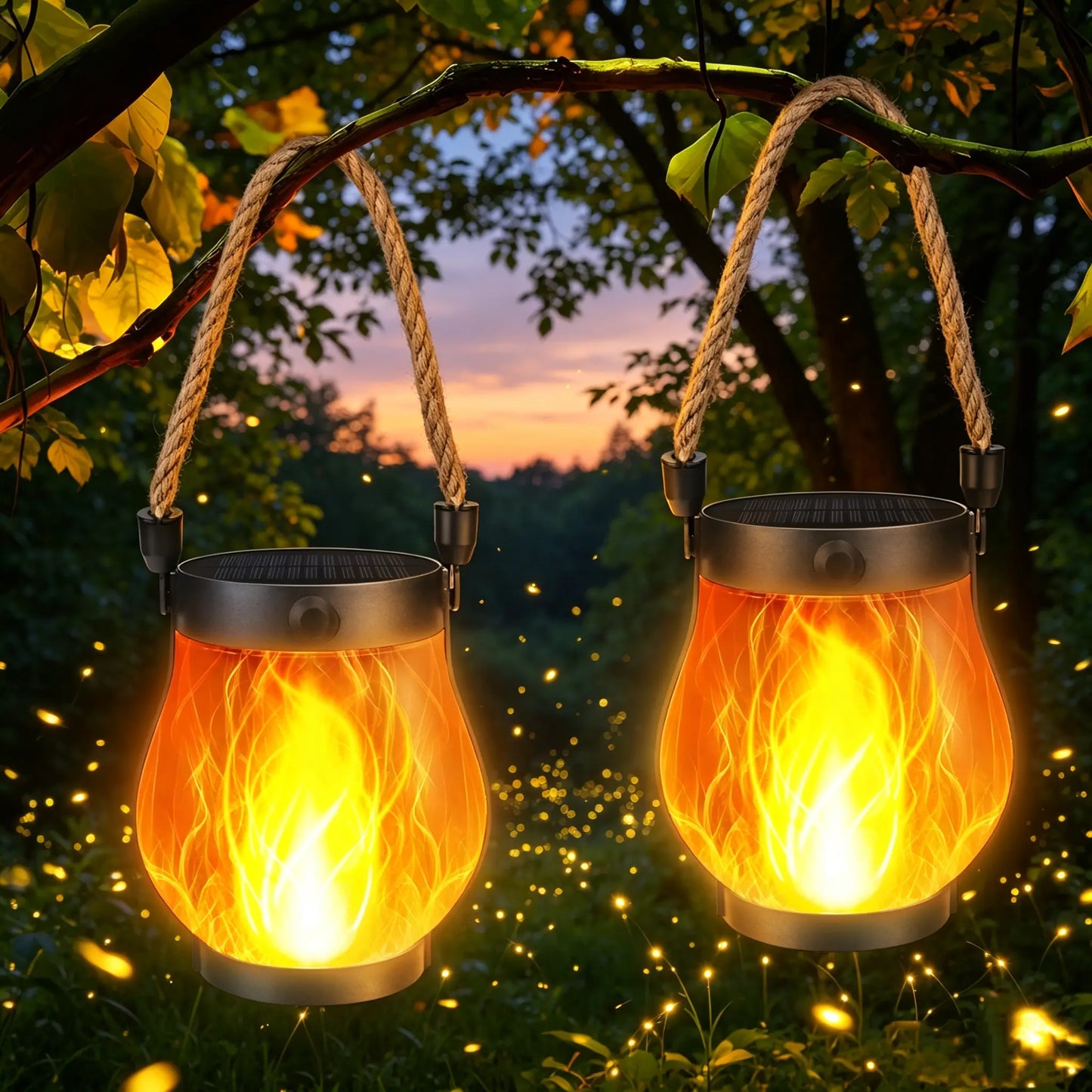 🎃2-Pack – Solar Flickering Flame Lanterns