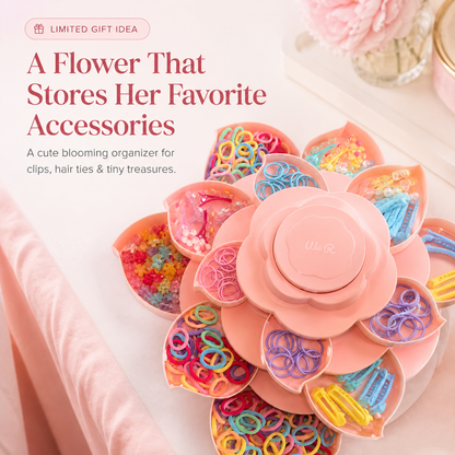 🌸 Blooming Flower Hair Accessory Organizer | Cute Storage Box For Clips & Bows💕
