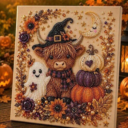 🔥LAST DAY 50% OFF - 🎃 Halloween Pearl Diamond Art Kit – DIY 3D Sparkling Bead Painting Craft For Spooky Home Decor