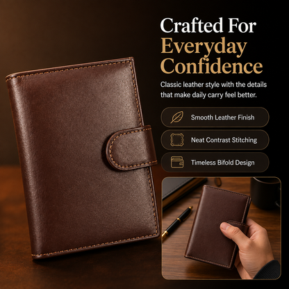 👔Men's Leather Wallet With Multiple Card Slots | Slim Bifold Wallet