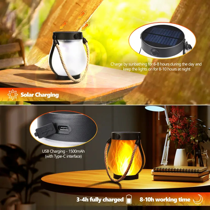 🎃2-Pack – Solar Flickering Flame Lanterns