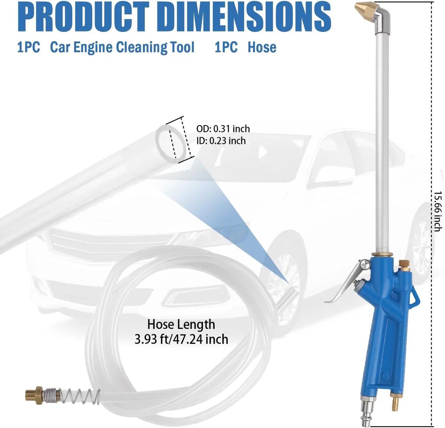 Heavy-Duty Pneumatic Air Blow Gun 💨 | Industrial Metal Air Cleaner for Engine & Tight Spaces