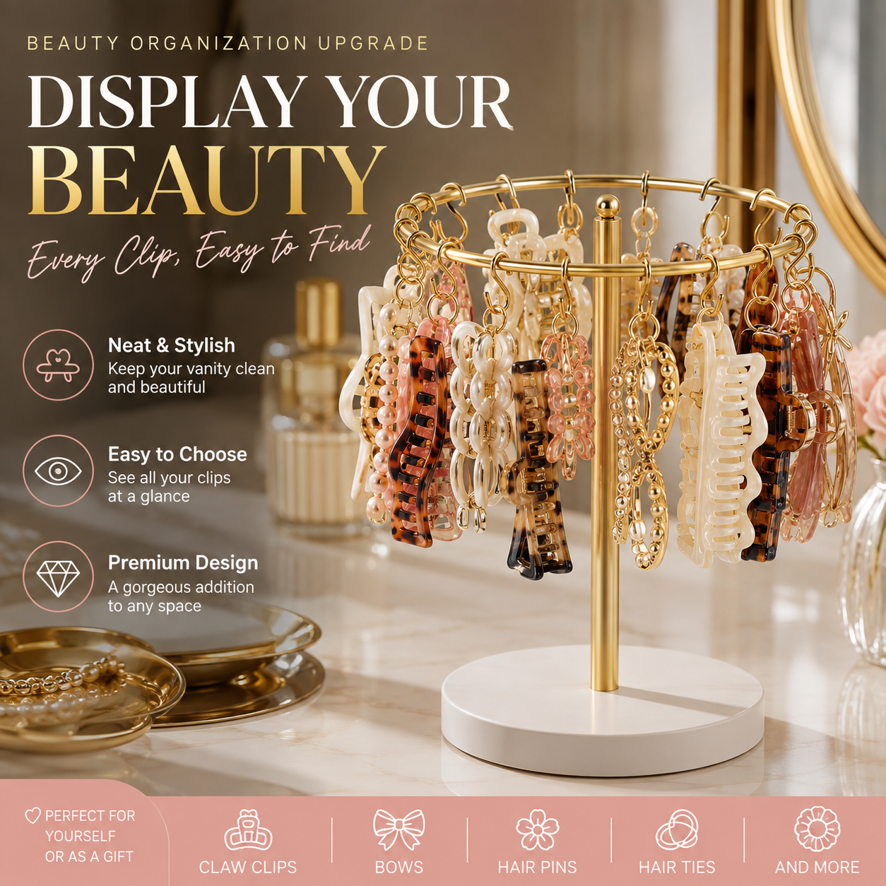 ✨ Elegant Hair Clip Organizer Stand💎