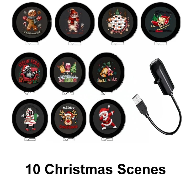 🎄 Christmas HD Projection Light – 6/10 Festive Scenes USB Holiday Projector