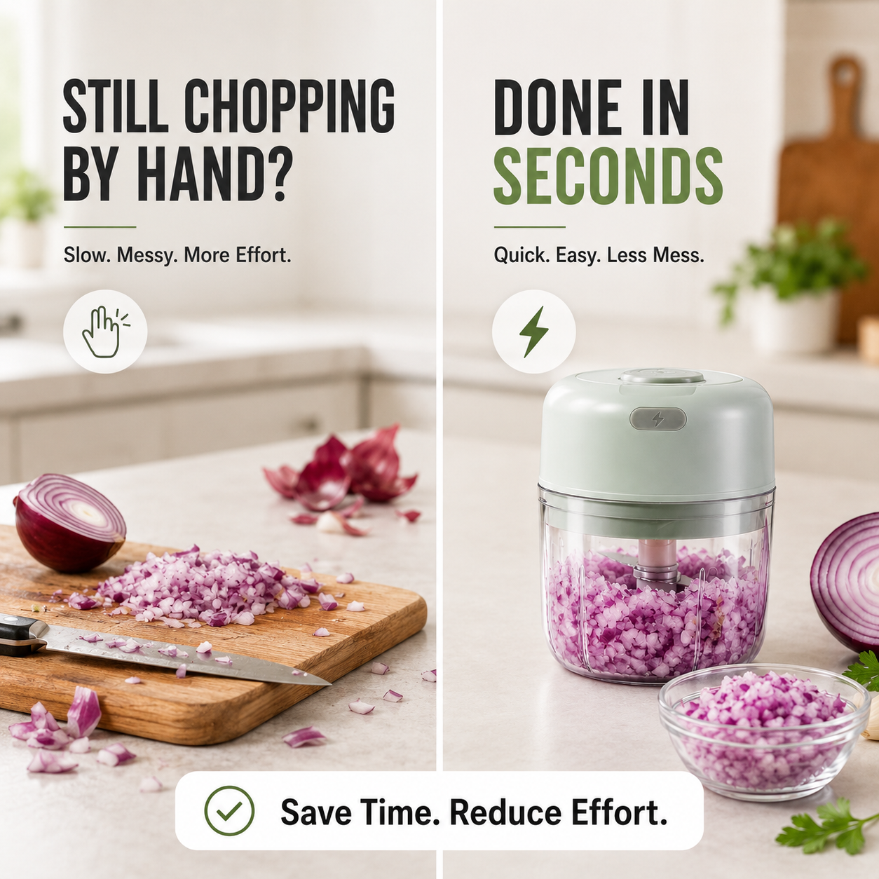 🧅 Mini Electric Food Chopper – Chop, Grind & Prep Fresh Ingredients in Seconds