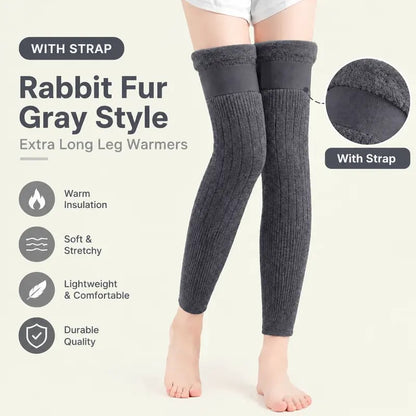 ❄️ Fleece Knee Warmers – Extended Thermal Knee Sleeves for Men & Women with Non-Slip Fit