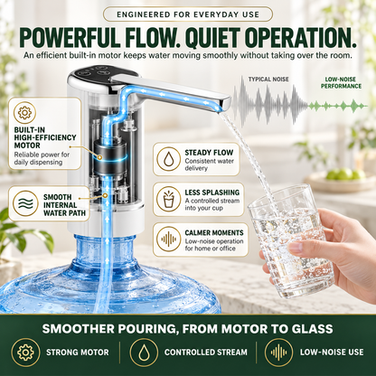 💧 Rechargeable Automatic Water Bottle Pump – 3-Mode Timed Dispenser with Foldable Spout