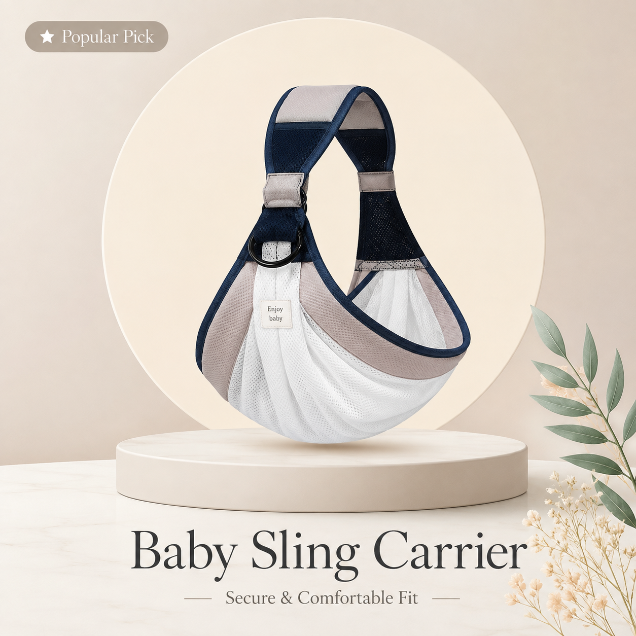 🤱Soft Baby Wrap Carrier – Hands Free Infant Sling for Newborns, Breathable Comfort Baby Holder for Everyday Bonding