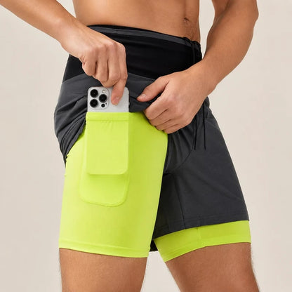 🏃🔥 50% OFF RUNNR Marathon Pro Running Shorts ⚡ 2-in-1 Anti-Chafe Shorts With Phone Pocket