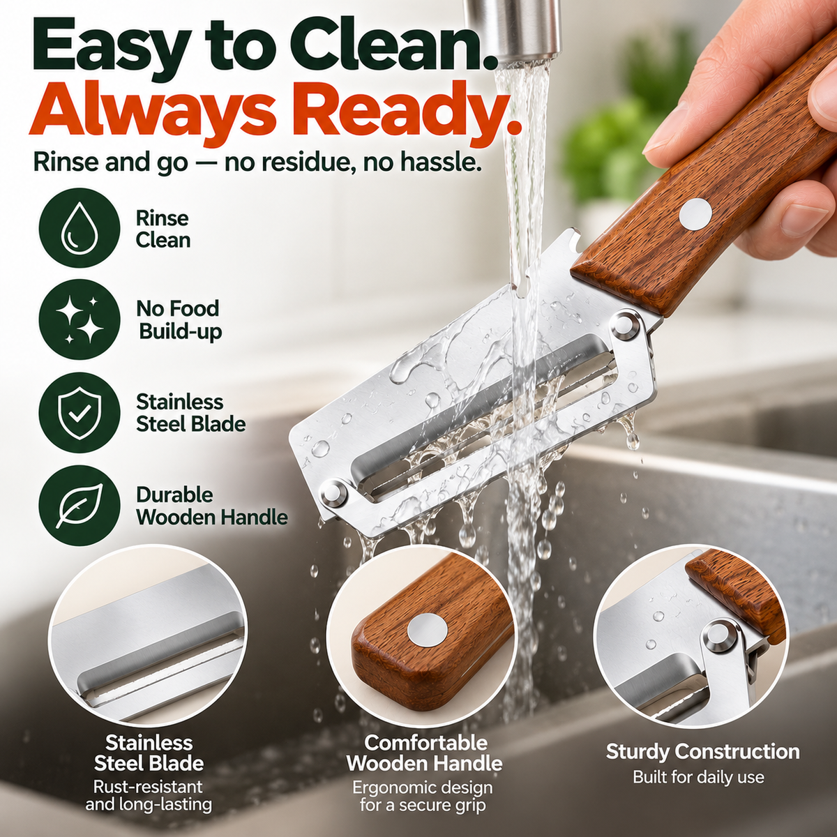 🥕 3-in-1 Wide Blade Vegetable Peeler, Slicer & Shredder – Fast Everyday Meal Prep Tool