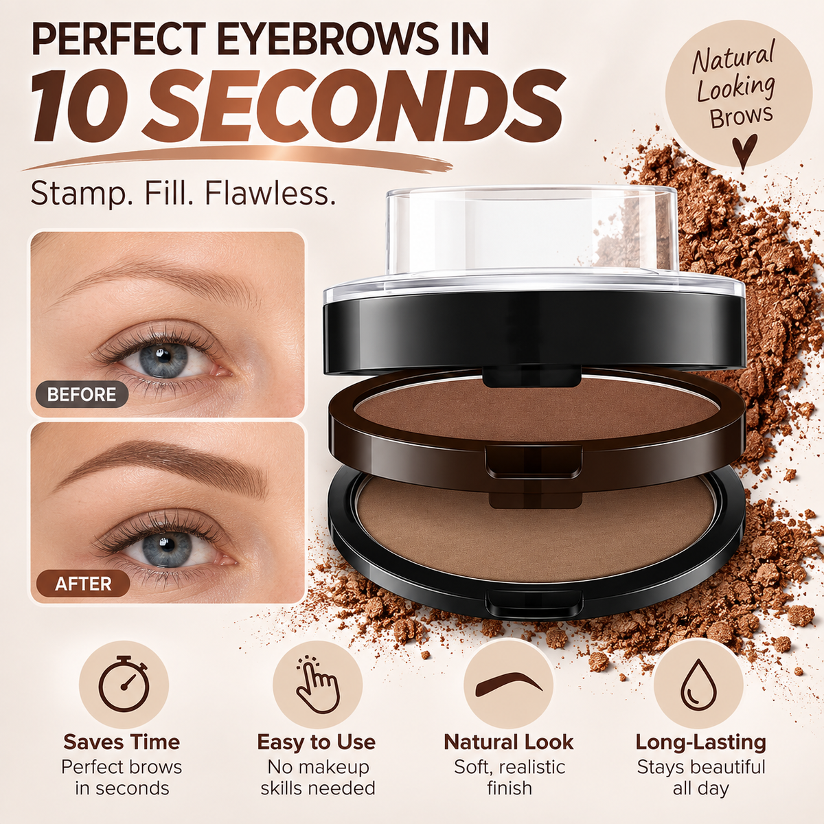 ✨ 10-Second Eyebrow Stamp Kit – Quick & Easy Brow Shaping for Beginners