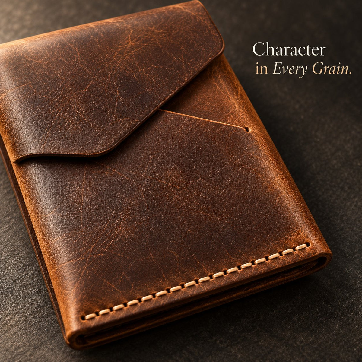 💰Handmade genuine leather wallet – Slim Magnetic Card & Cash Holder for Men💰
