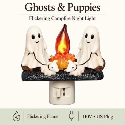 Flickering Campfire Plug-In Night Light – 7 Charming Holiday Designs