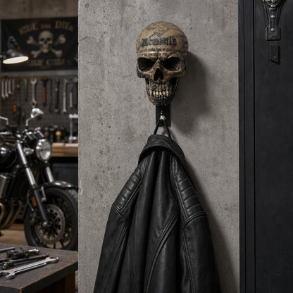 💀 Motorcycle Skull Helmet Holder – Heavy-Duty Wall Mount for Garage, Man Cave & Gear Display 🏍️