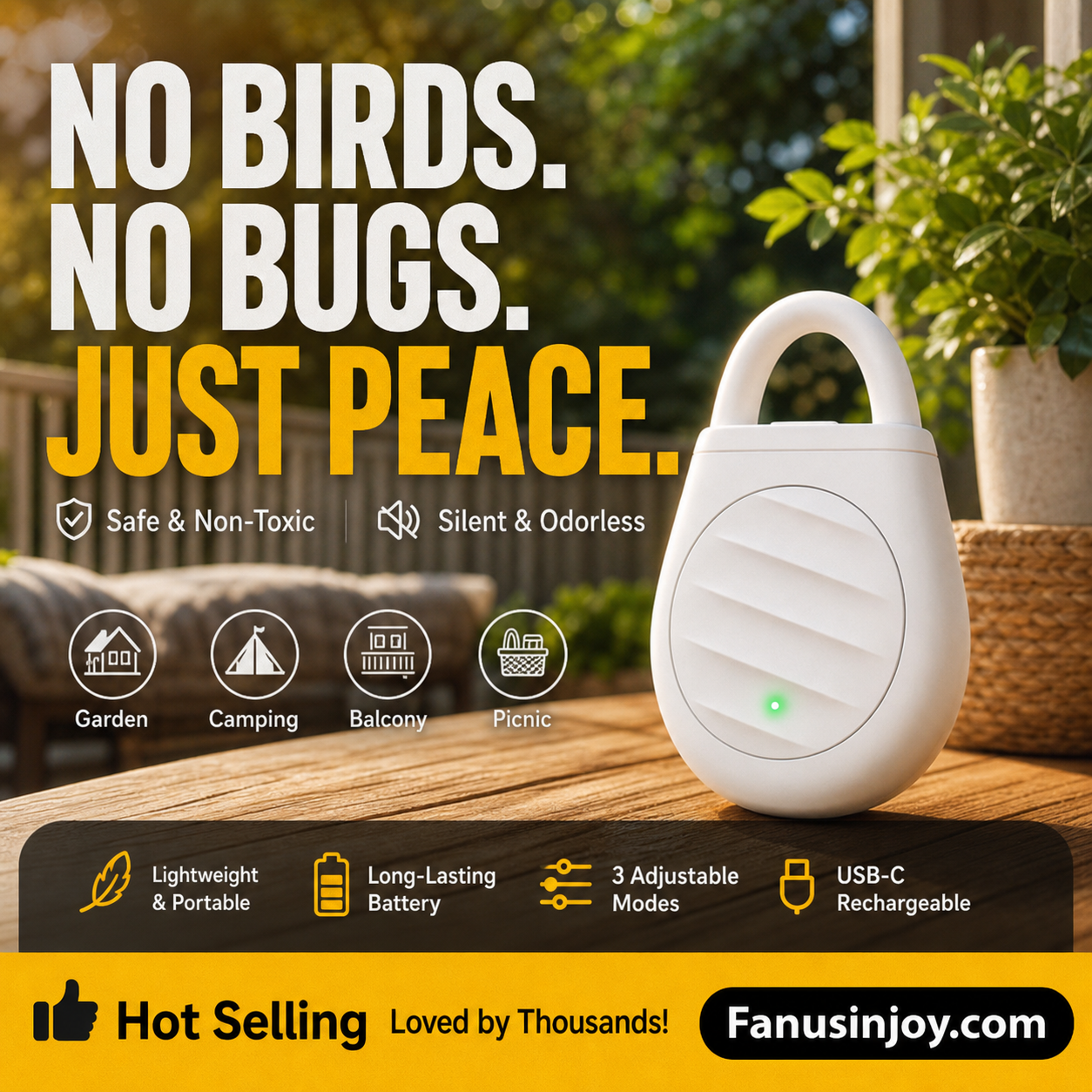 🐦Portable Ultrasonic Bird Repellent Keychain-No more trouble from birds, beasts and locusts