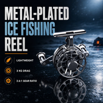 ✨Metal-plated ice fishing reel