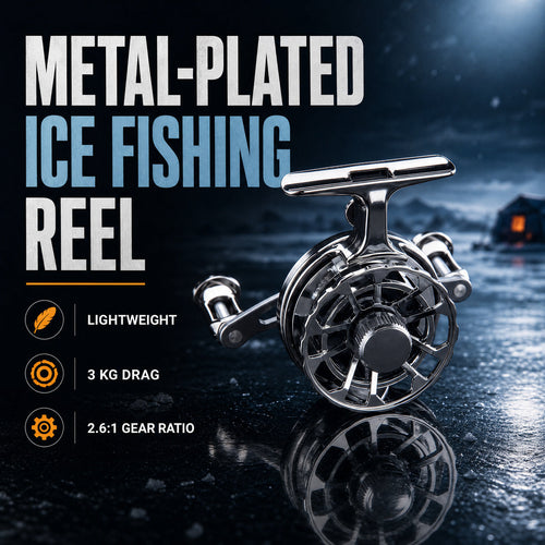 ✨Metal-plated ice fishing reel