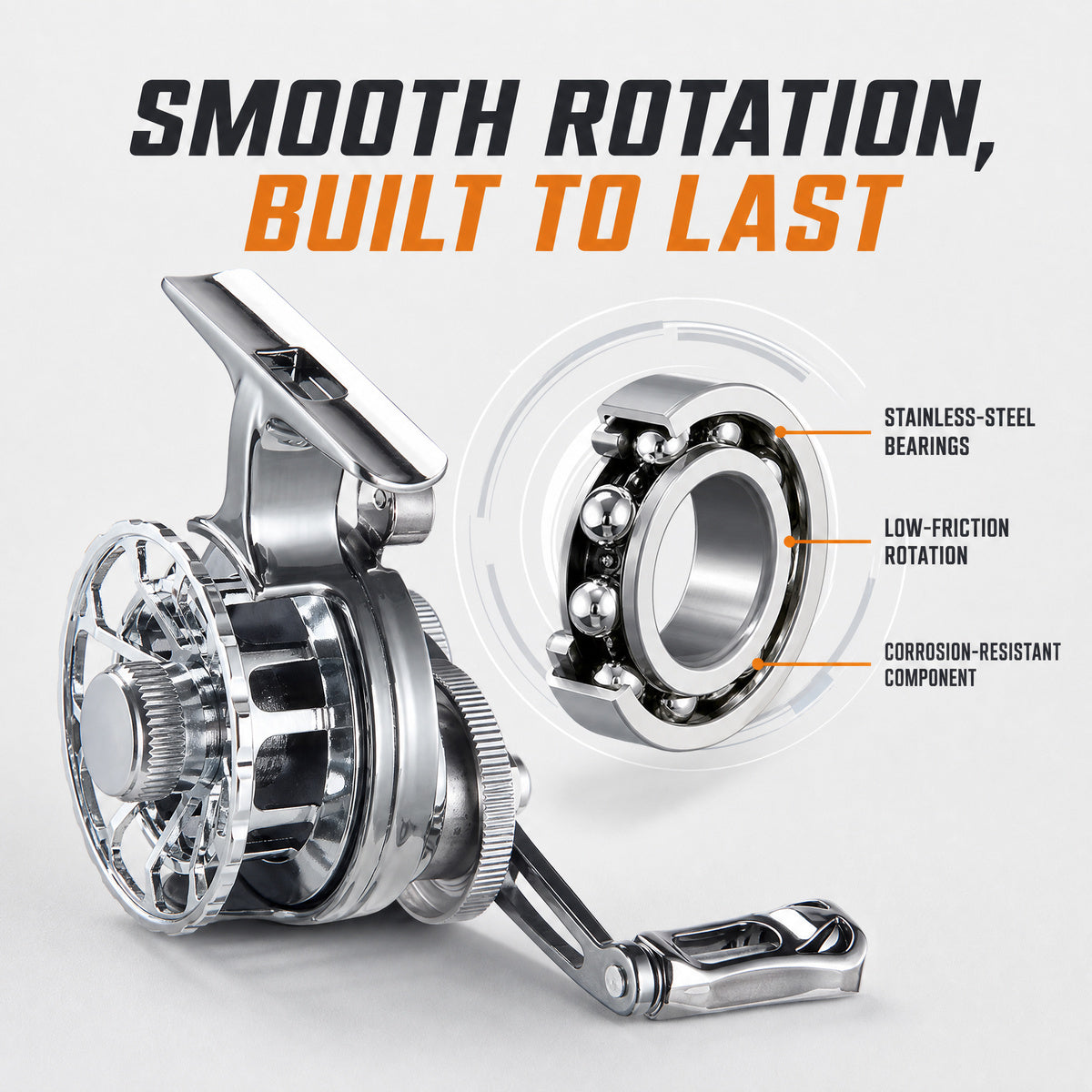 ✨Metal-plated ice fishing reel