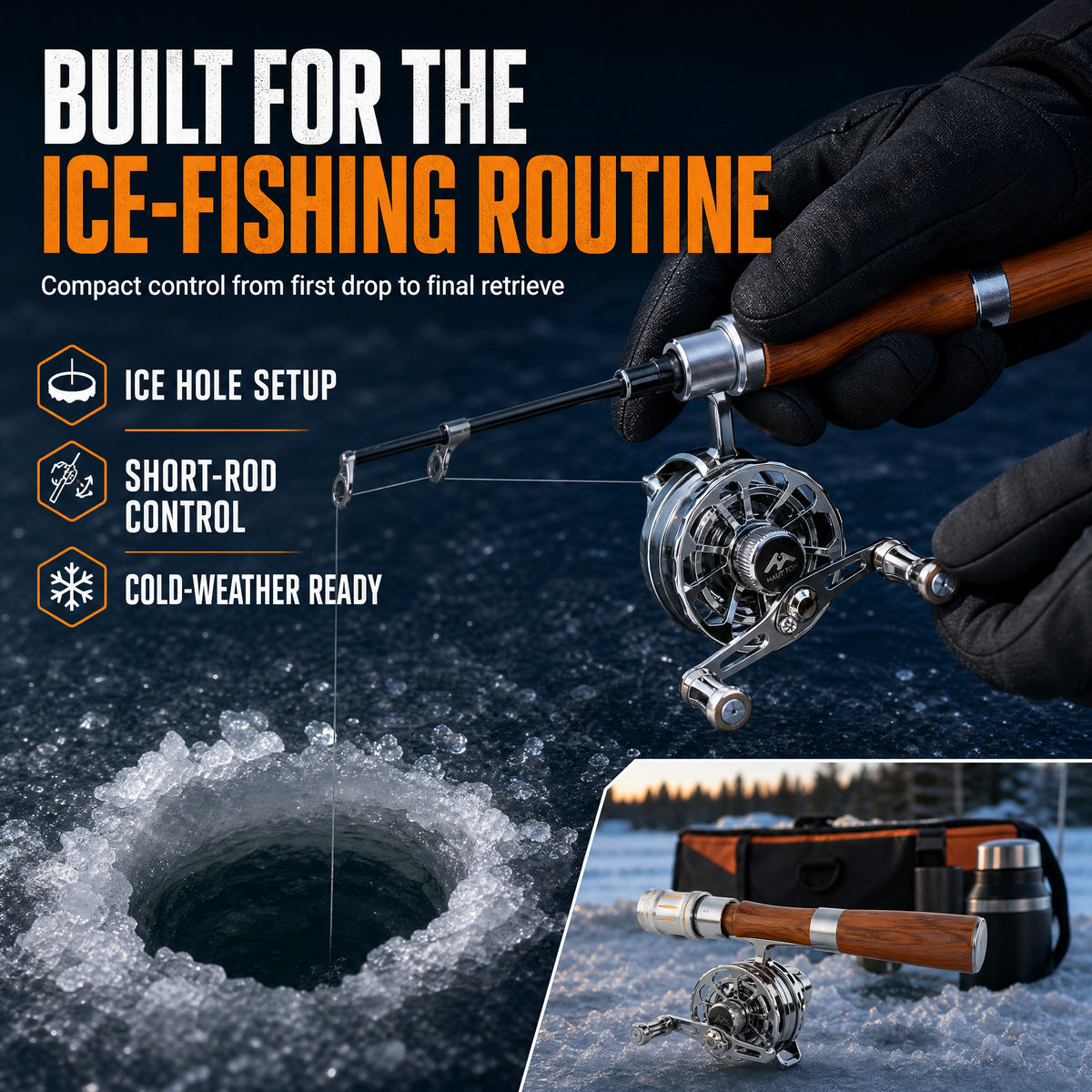 ✨Metal-plated ice fishing reel