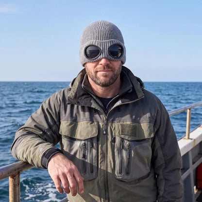 😎 Goggle Beanie Winter Hat🧢 – Funny Knit Pull-Down Hat with Built-In Lenses😂