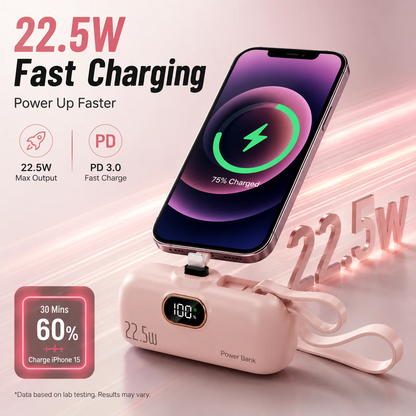 🔋 50% OFF Mini Power Bank – Pocket-Sized 22.5W Fast Charger for Everyday Power