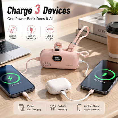 🔋 50% OFF Mini Power Bank – Pocket-Sized 22.5W Fast Charger for Everyday Power