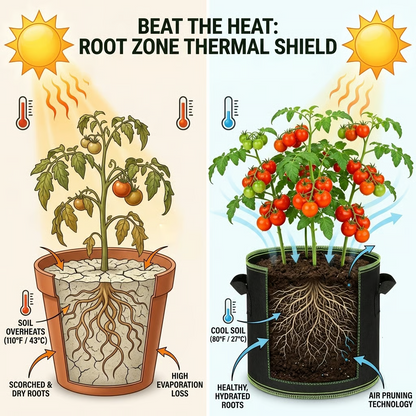 Heavy-Duty Fabric Grow Bags – Breathable Reusable Plant Pots