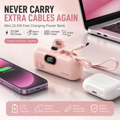 🔋 50% OFF Mini Power Bank – Pocket-Sized 22.5W Fast Charger for Everyday Power