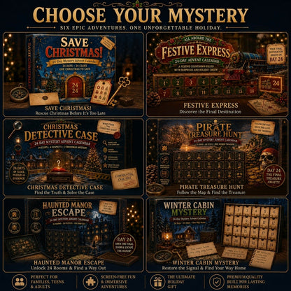 ⏳🎄🔎 Mystery Adventure Advent Calendar -24 Days, 24 Clues, One Final Reveal