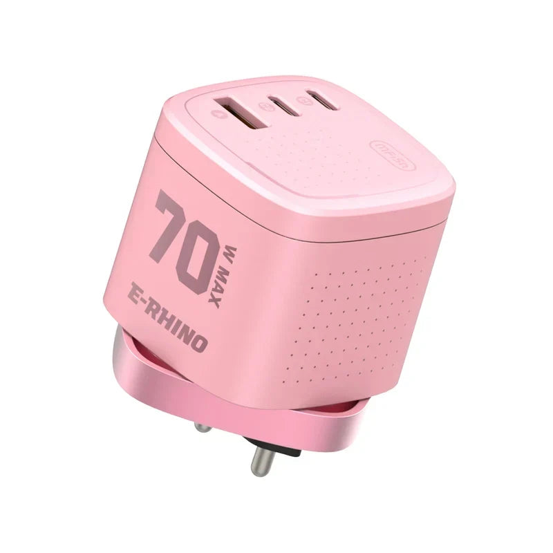 ⚡70W GaN Global Travel Charger 🌍– 3-Port Fast Charging with Integrated Rotary Plug🔌