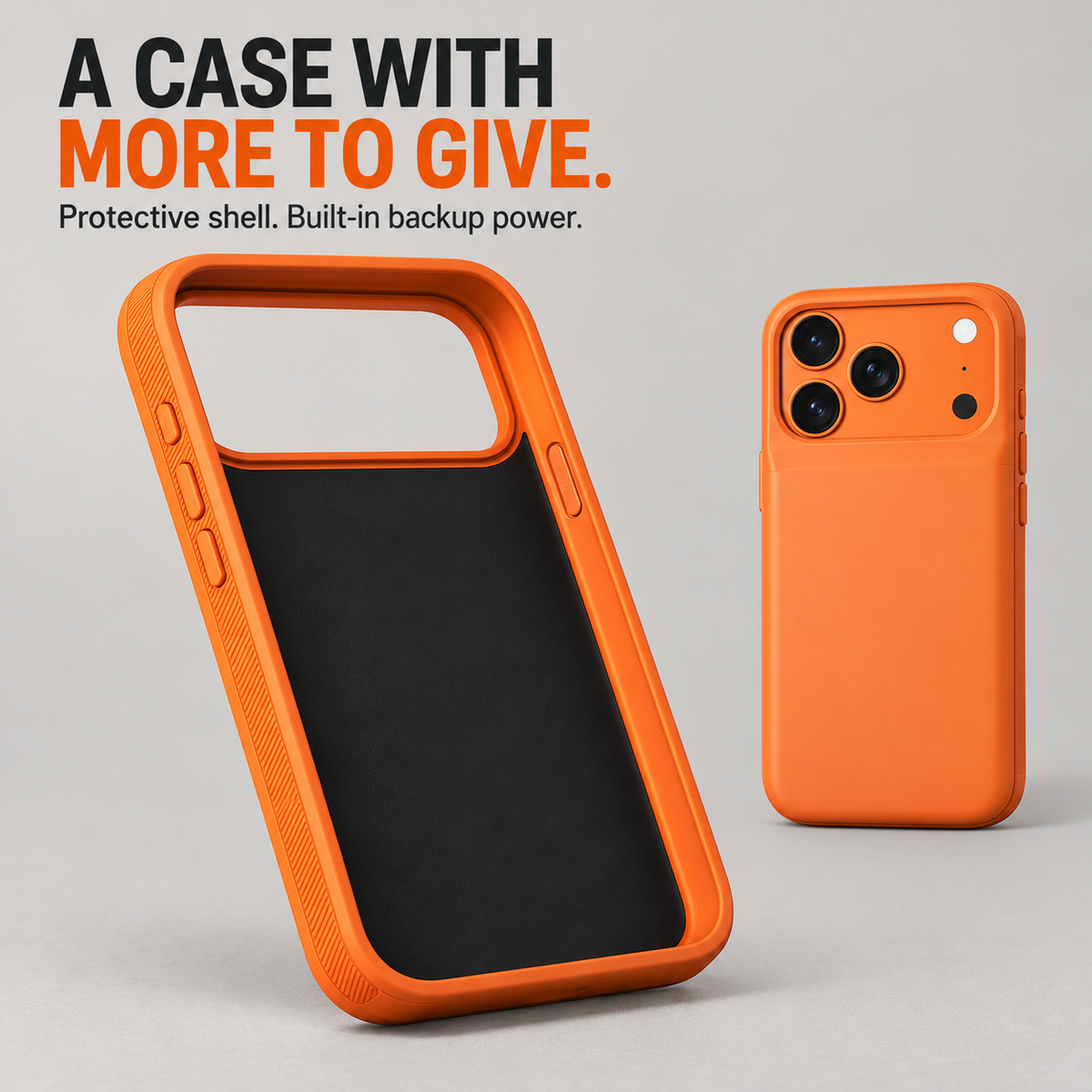 Integrated battery inside rechargeable phone case