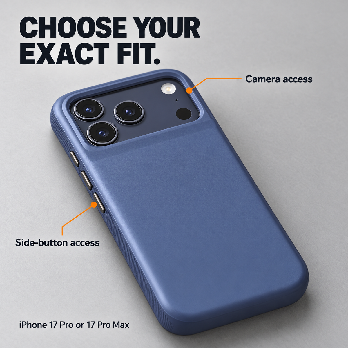 Rechargeable battery case showing camera and side button access