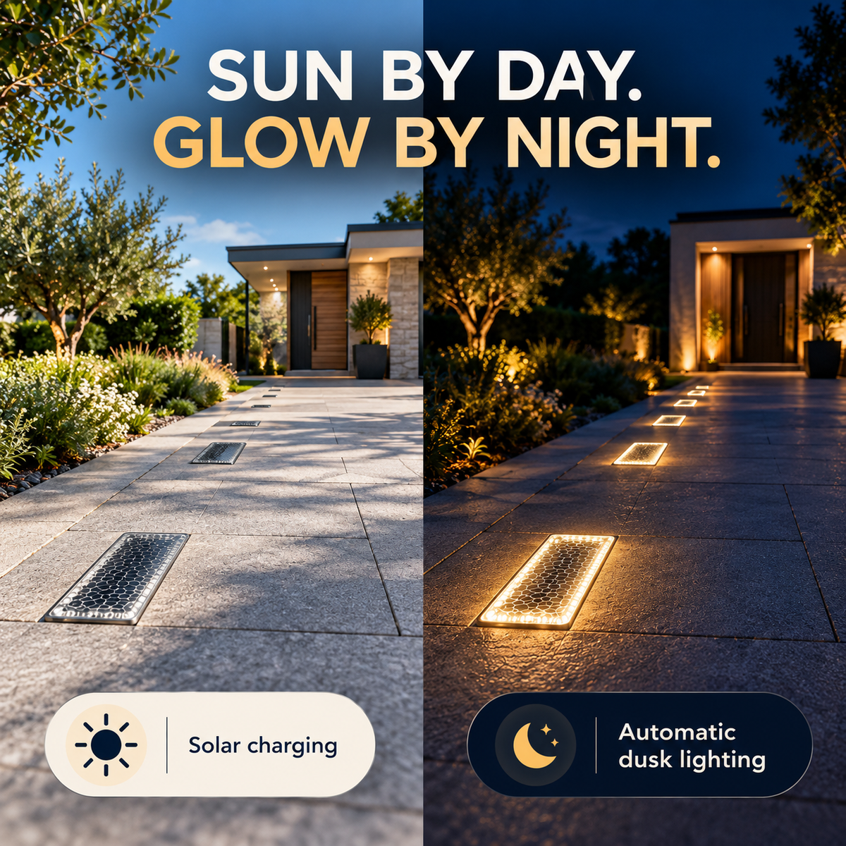 Solar charging by day and lighting at dusk