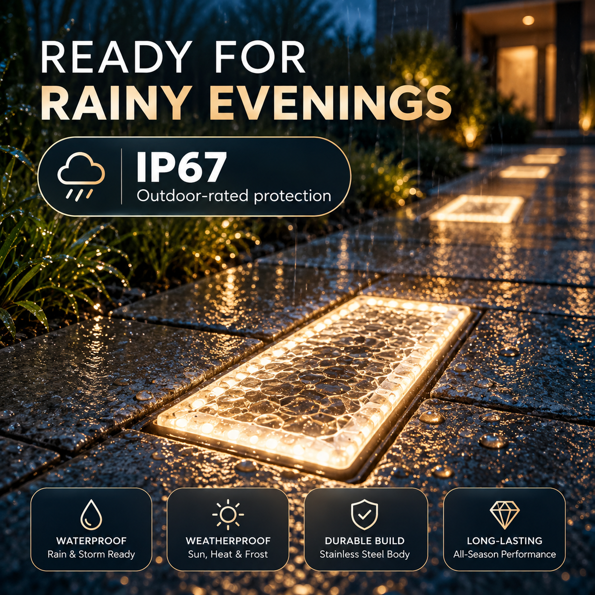 IP67 outdoor solar paver light