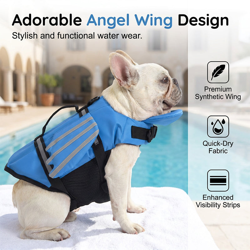 🐶 Reflective Angel Wing Dog Life Jacket | Buoyancy Support